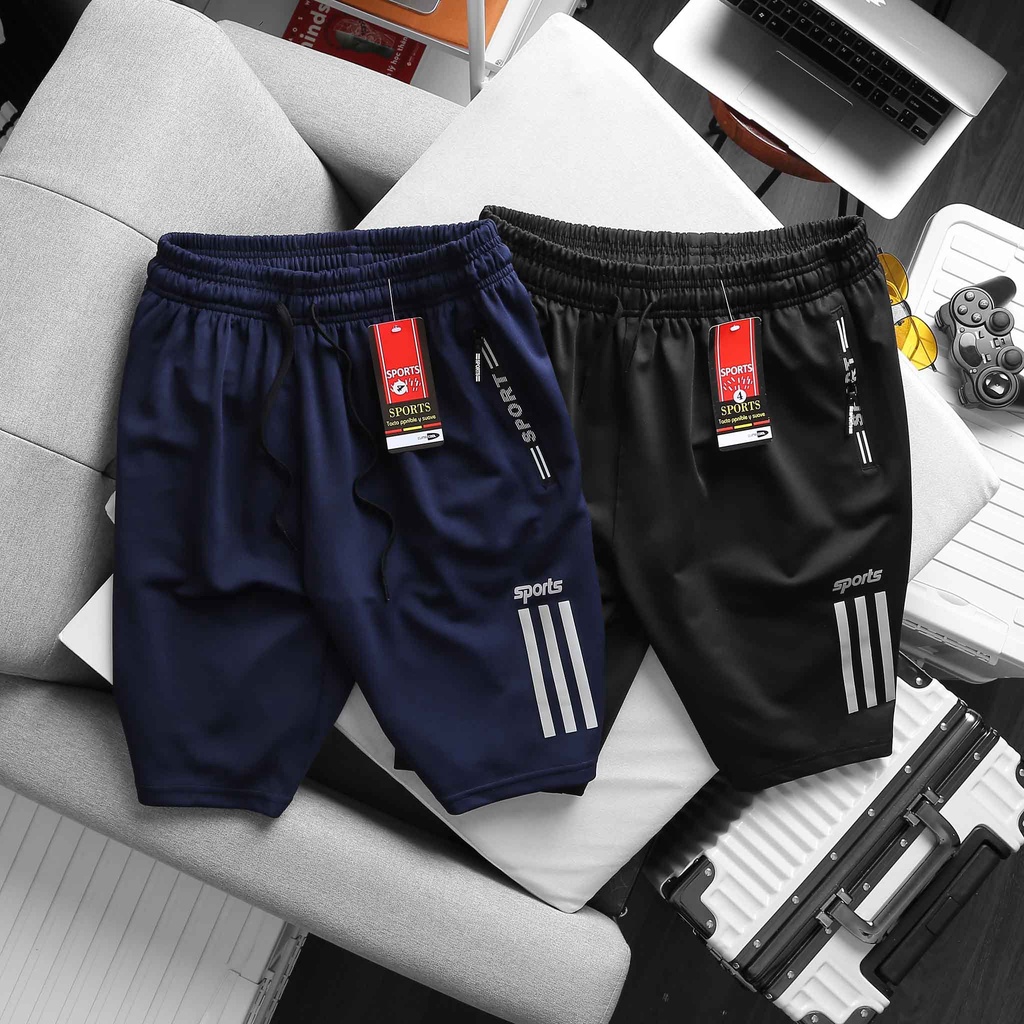(bigsize) Quần short thun nam bigsize (90-140kg) - 3 sọc