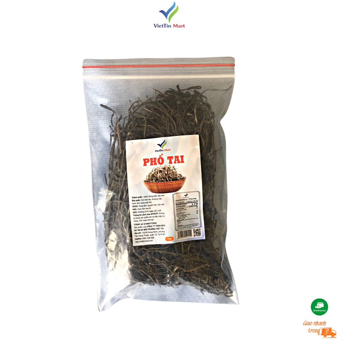 PHỔ TAI, RONG BIỂN SẤY KHÔ (100g) - Viettin mart