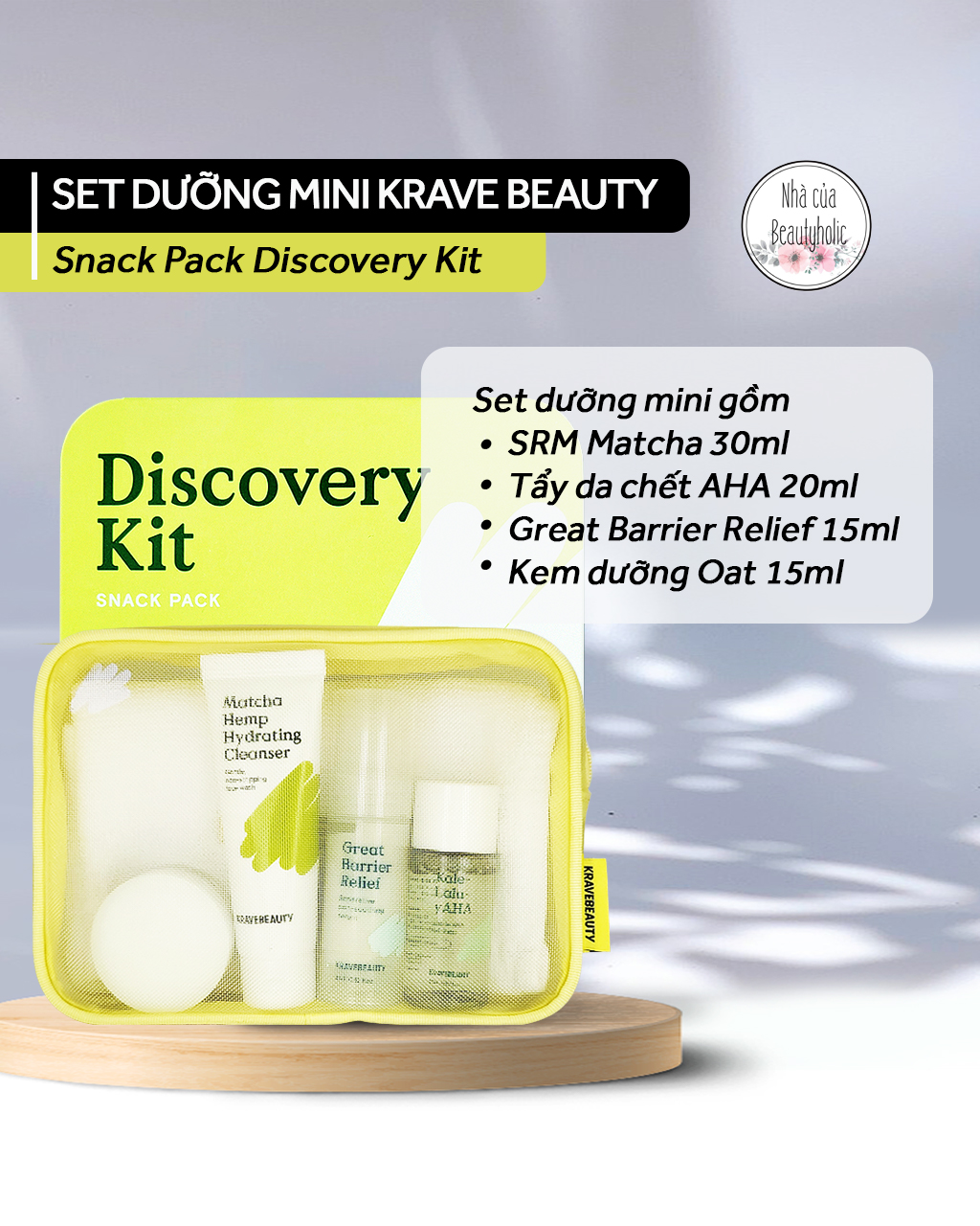 [Nhacuabeautyholic] 🔺️[SALE 50% DATE 2024]🔺️ Set mini KRAVE BEAUTY