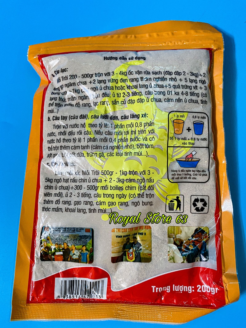 Mồi cám câu cá Trôi Hùng Vương (200gram)