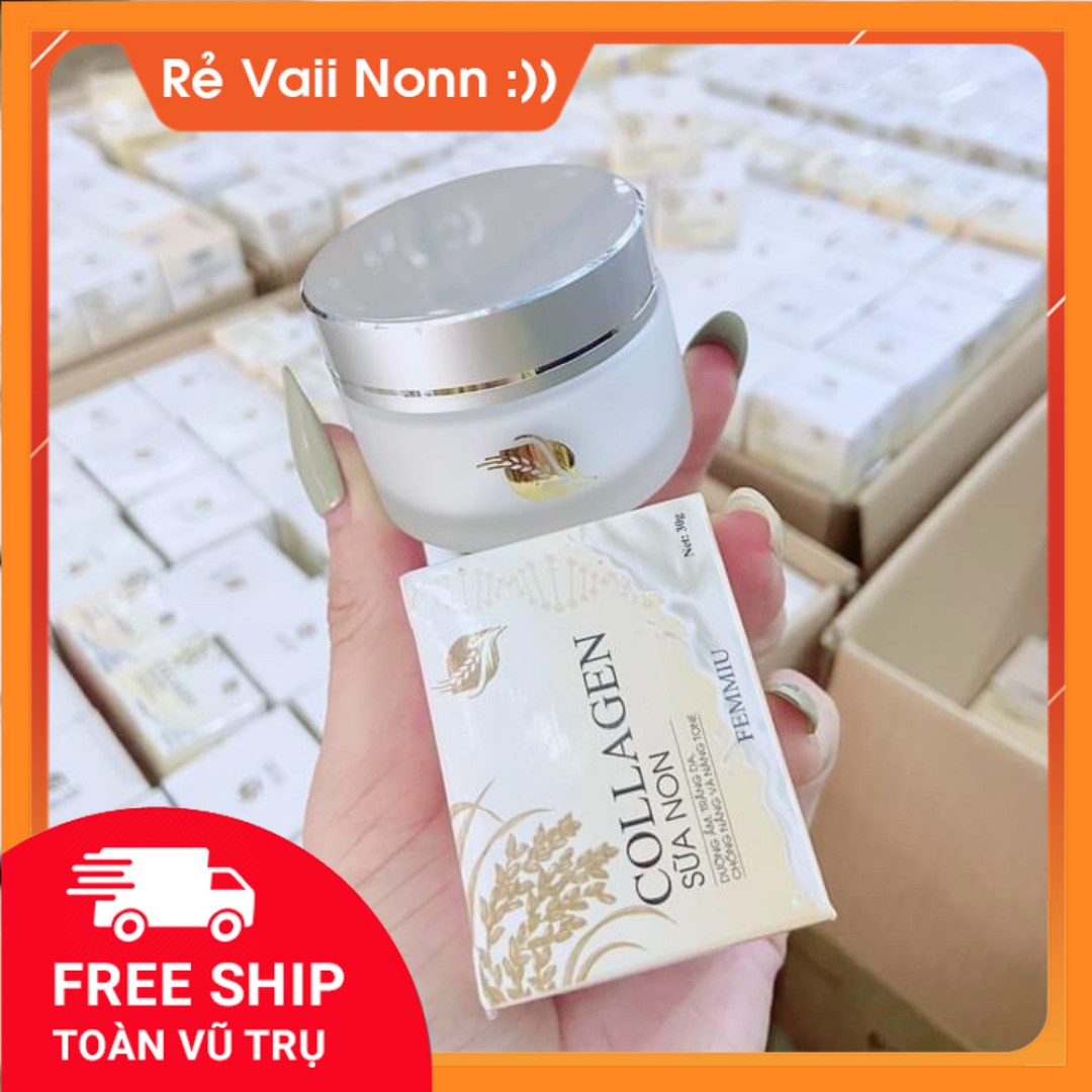 Kem dưỡng da collagen sữa non femmiu dưỡng trắng mịn da , cấp ẩm , chống nắng