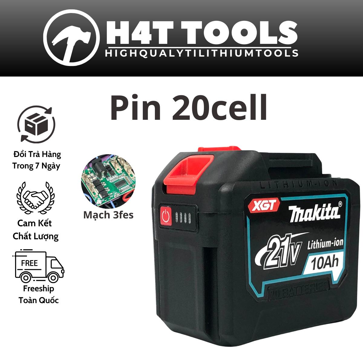 Pin đóng 20 cell Makita 5s4p 18v - 21v Chân pin phổ thông M21 có đèn led báo pin