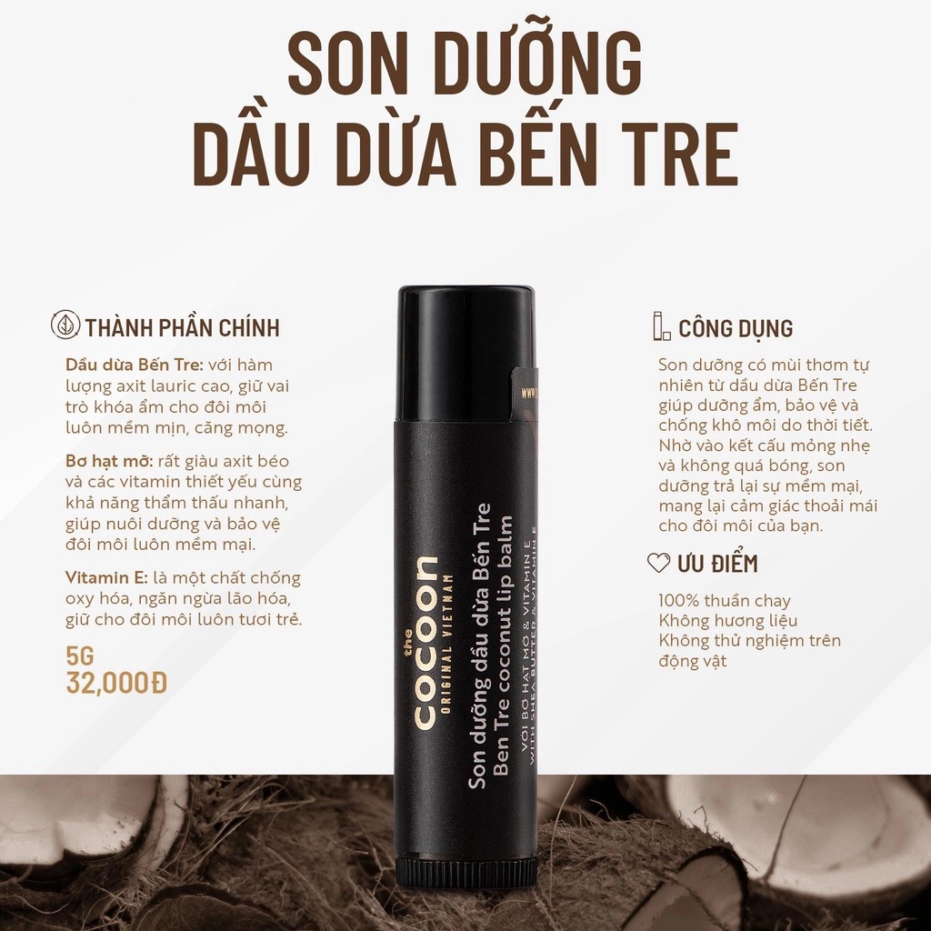 Son Dưỡng Dầu Dừa Bến Tre 5g