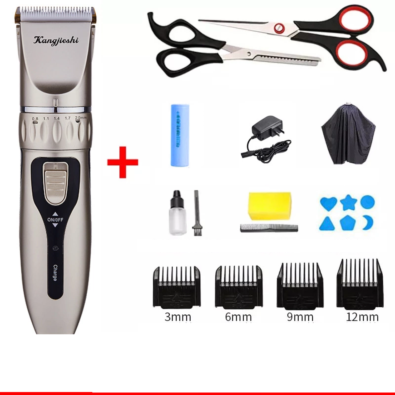 Tông đơ cắt tóc tông đơ cắt tóc gia đình - tặng kèm 12 phụ kiện cao cấp tông đơ cắt tóc tiện lợi