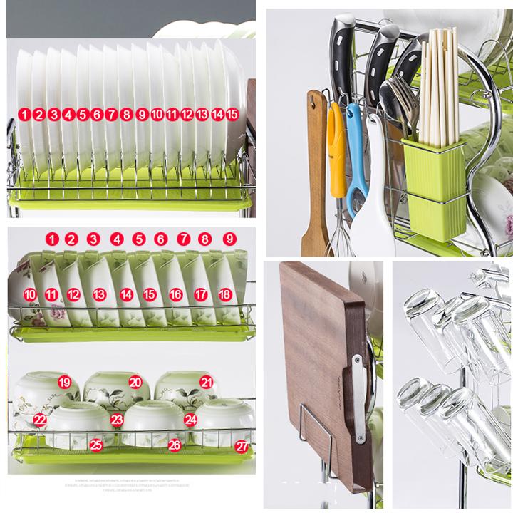 Kệ bát đũa inox 3 tầng