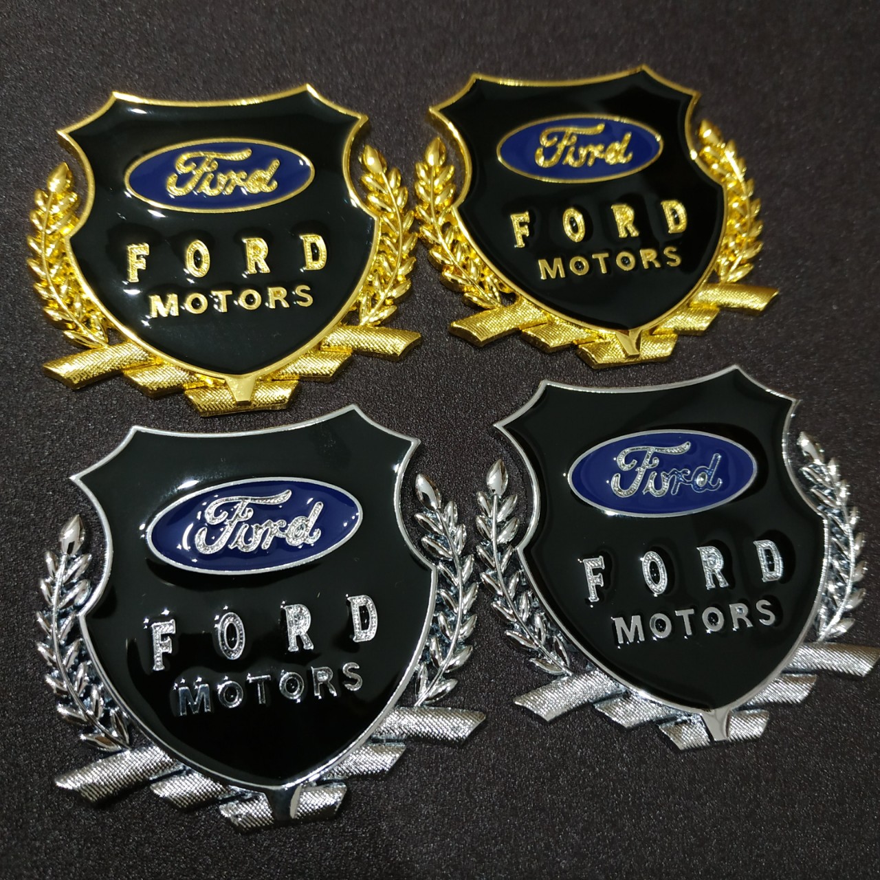 Cặp Logo bông lúa Ford  motors 5.1x5.5cm hợp kim