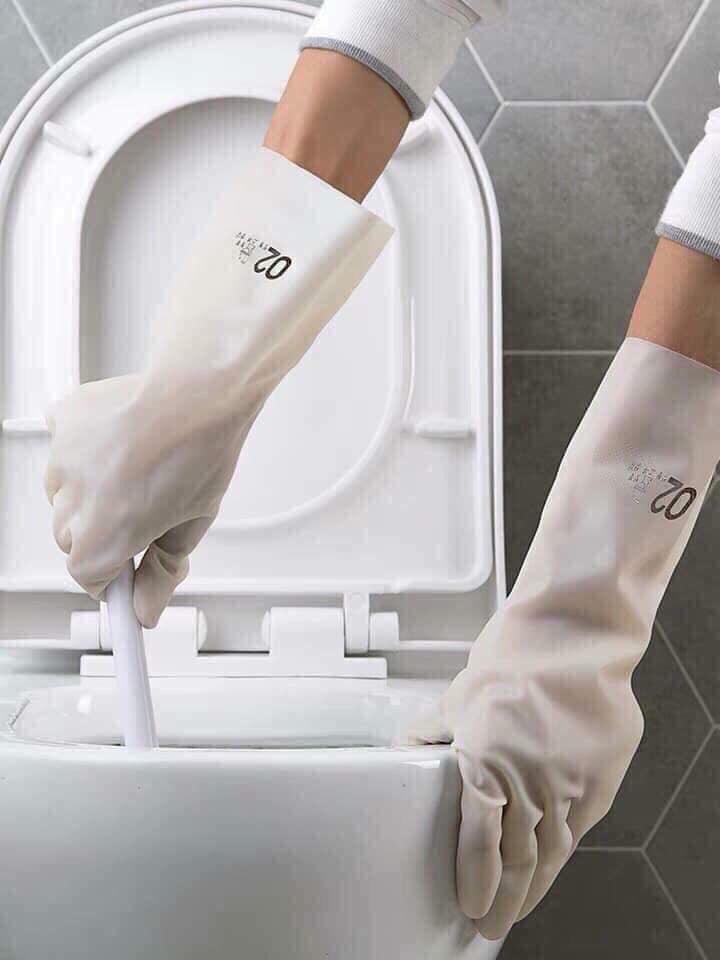 Combo 2 Đôi Găng Tay Cao Su rửa bát Siêu Dai (Trắng)