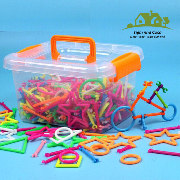 Lego 500 chi tiết lắp ghép que 3D ráng tạo cho bé - Bộ xếp hình que diêm cho bé - đồ chơi giáo dục thông minh