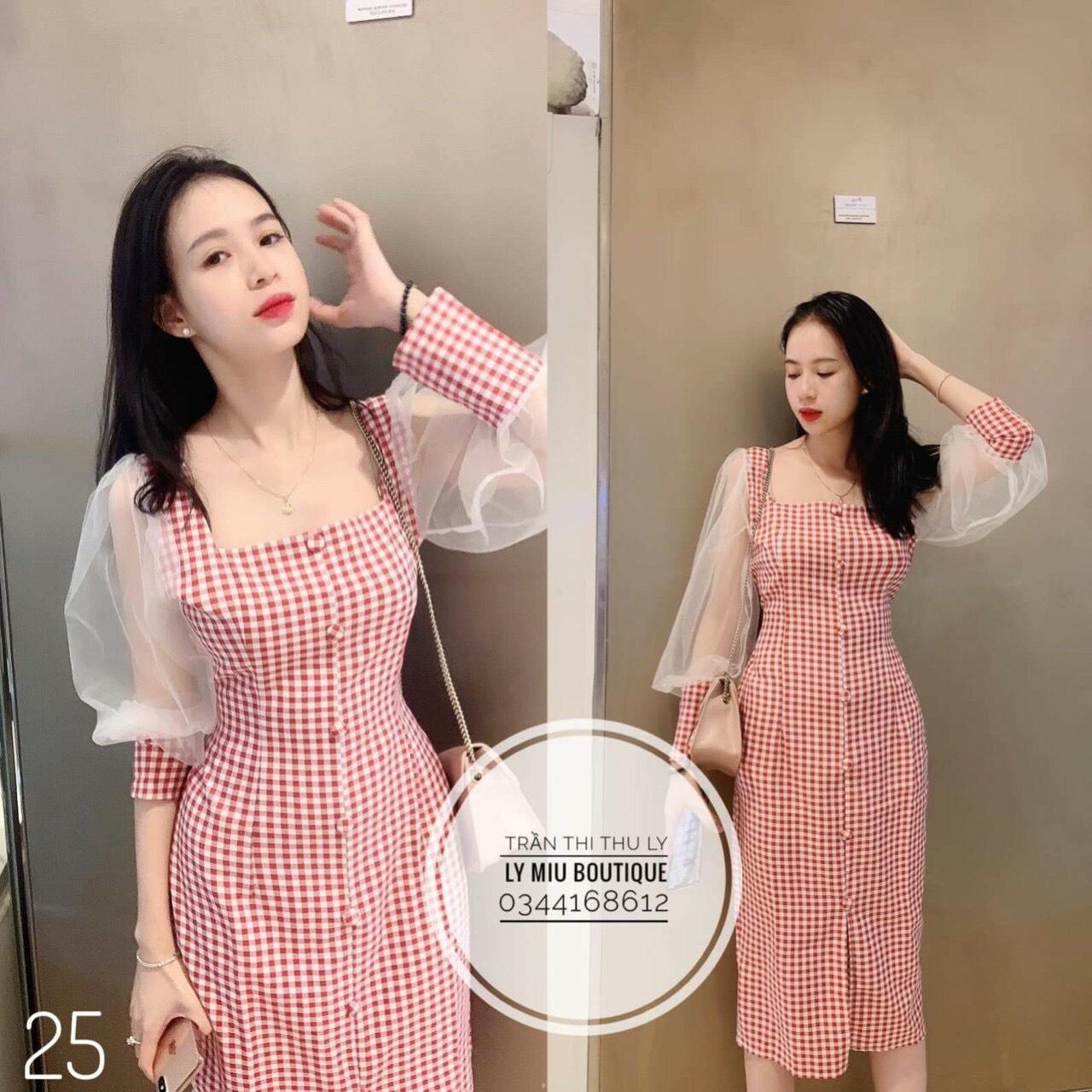 Đầm dự tiệc phối nút Percee