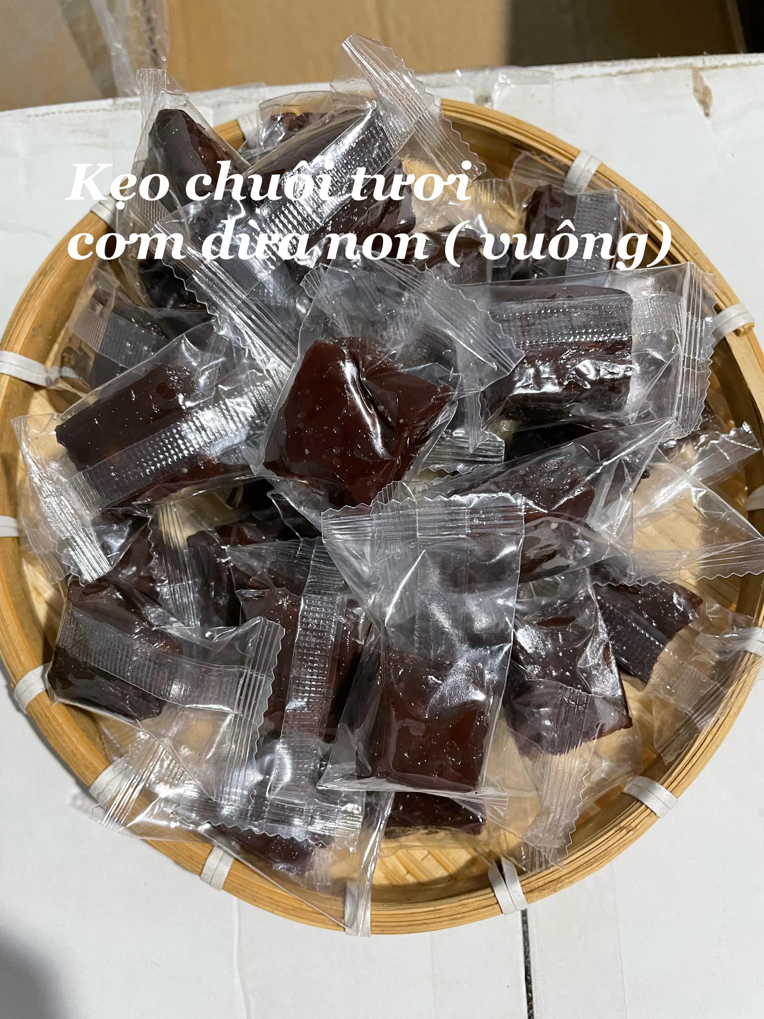 250g Kẹo Chuối Tươi Size Vuông -kẹo chuối Bến Tre - bánh mứt tết - đồ ăn vặt-ăn vặt