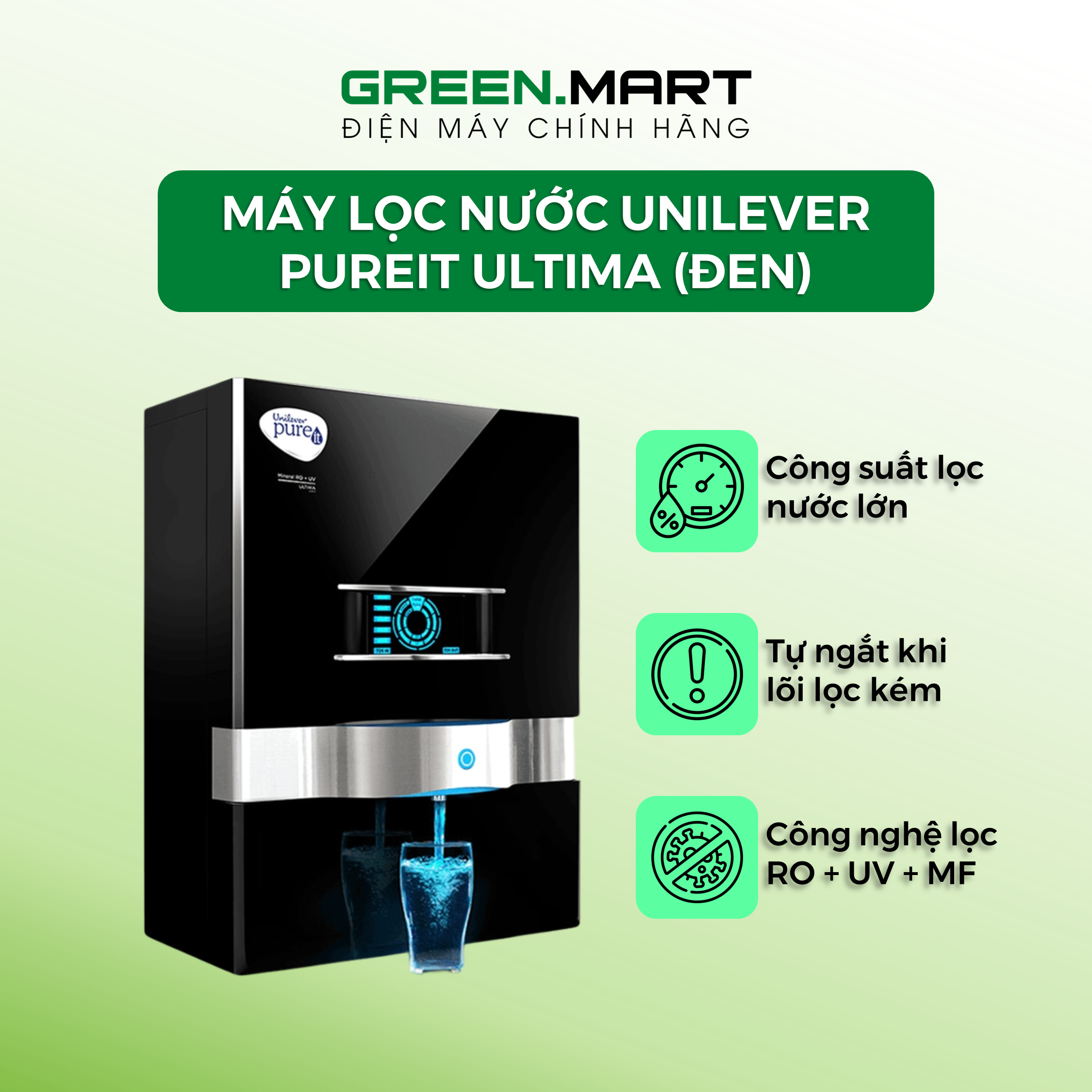 Máy Lọc Nước Unilever Pureit Ultima - Trắng - Đen