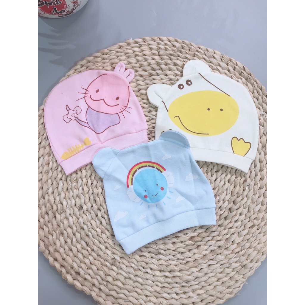 Mũ cotton Sơ Sinh Cho Bé dưới 3 tháng