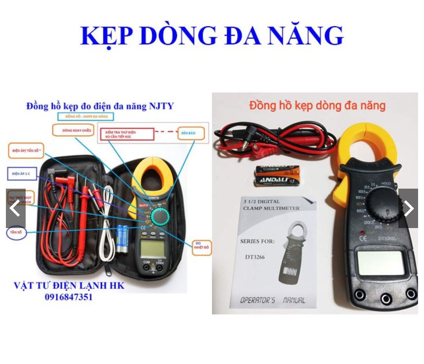 Ampe kìm kẹp đa năng DT3266L (thường) -  NJTY 3266TD (chọn đúng loại khi đặt hàng)  Đồng hồ đo điện đo tụ tần số nhiệt độ