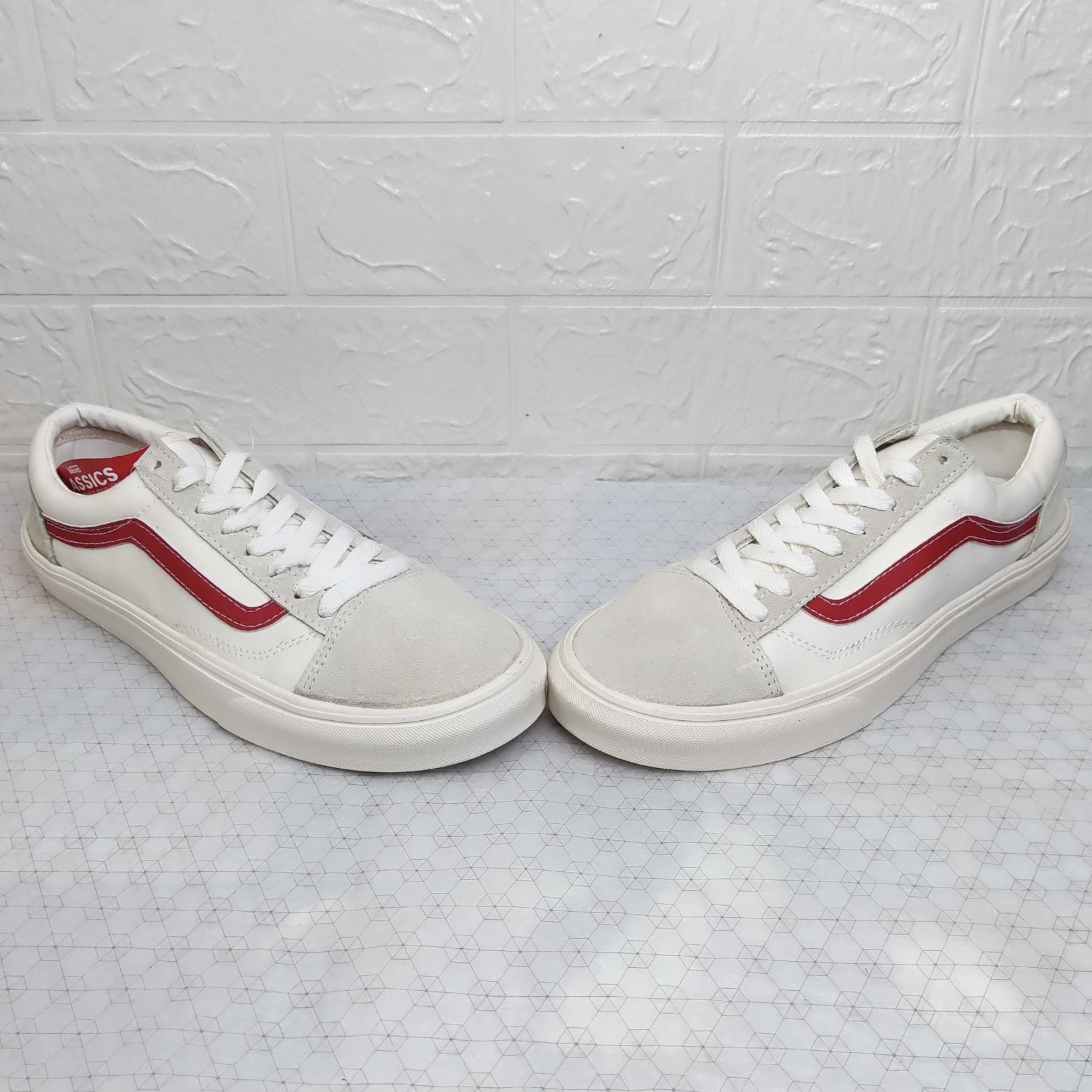 Giày Thể Thao Vans Style36 Viền Đỏ Da Lộn Cao Cấp Fullbox