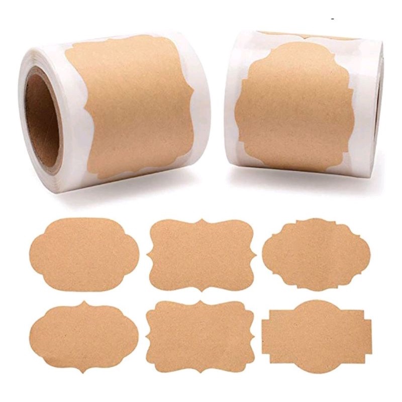 ❧K&K☙ Set 10 nhãn dán chai lọ bằng giấy Kraft