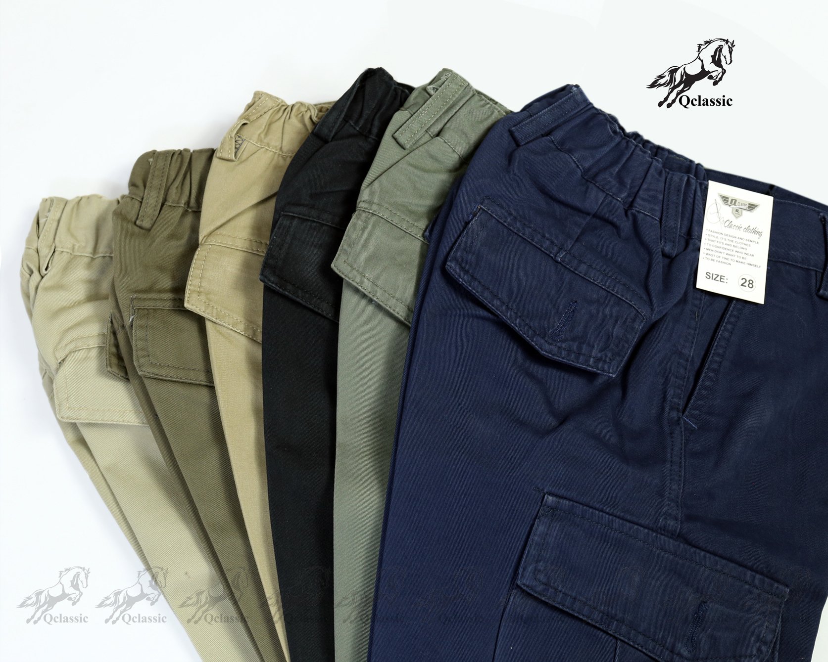 Quần short túi hộp lưng thun chất vải dày dặn mềm mịn
