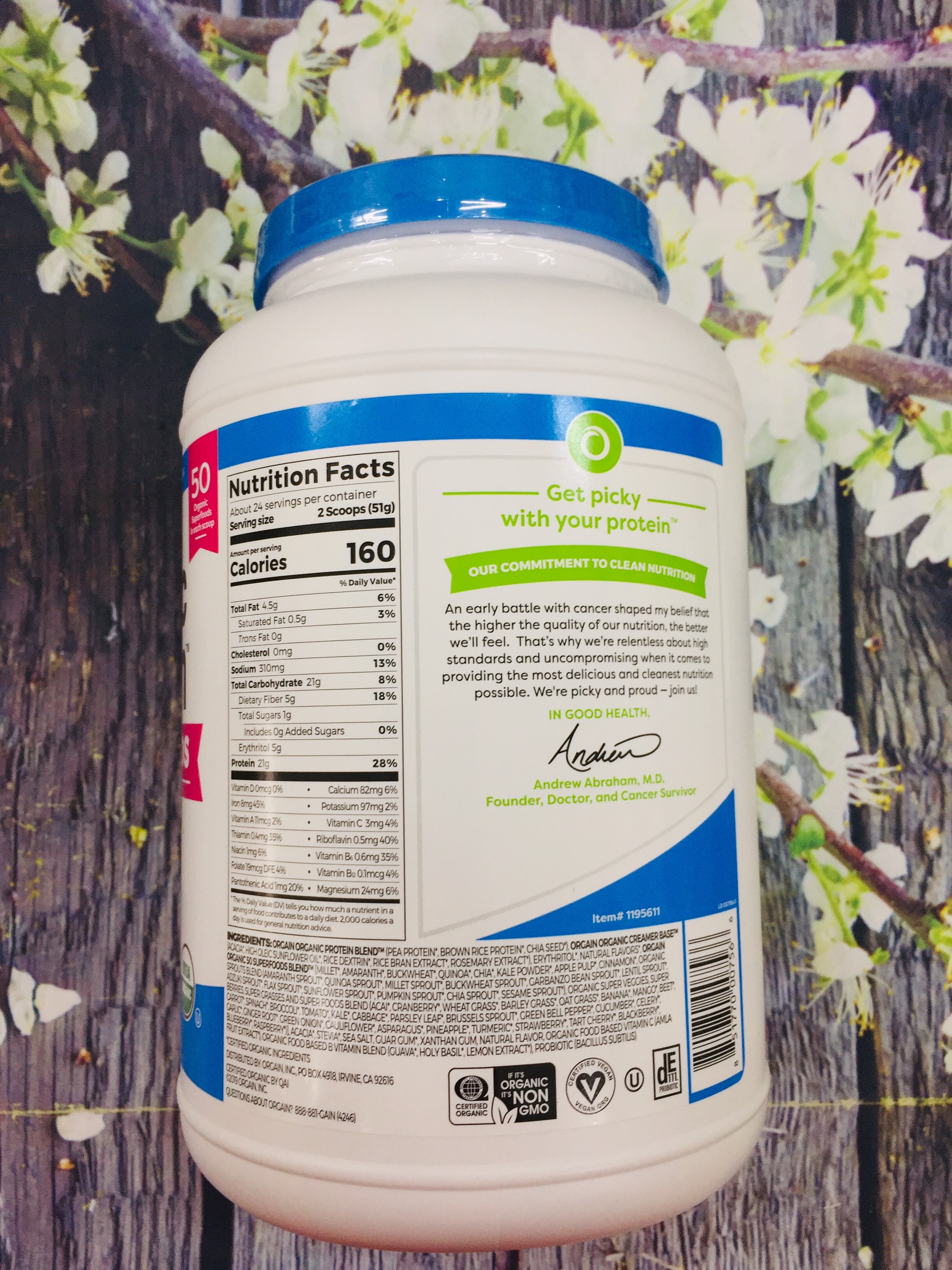 BỘT ORGAIN ORGANIC PROTEIN & SUPER FOODS 1224 GAM