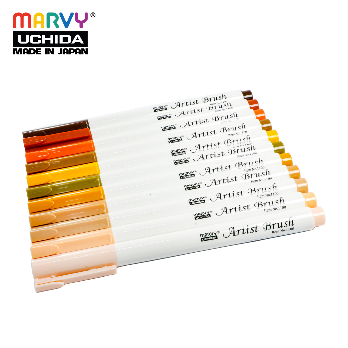 Bút lông đầu cọ mềm Marvy 1100 (Tone nâu cam)