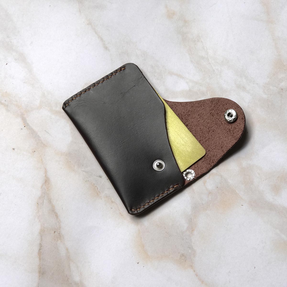 Móc chìa khóa da thật đựng thẻ ATM - Handmade thủ công