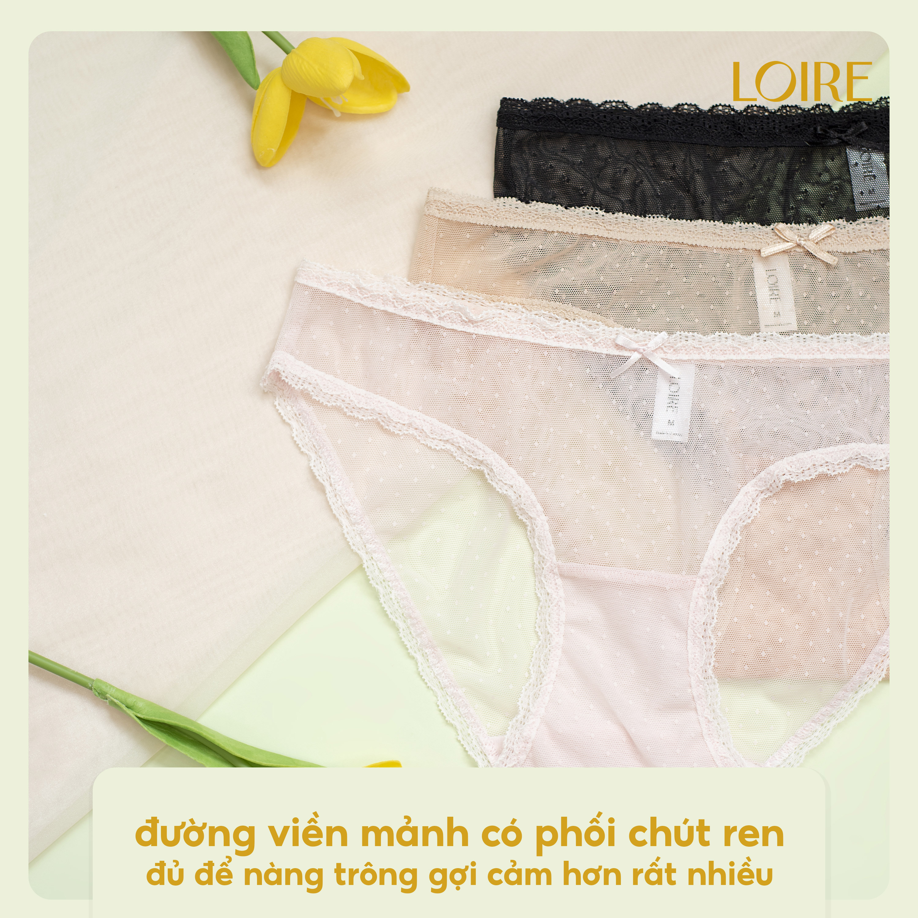 Quần Lót Ren Mỏng Mát Loirechic QLBK30