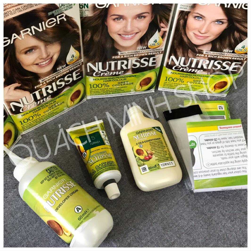 Thuốc nhuộm tóc Garnier Nutrisse che phủ được tóc bạc 100%