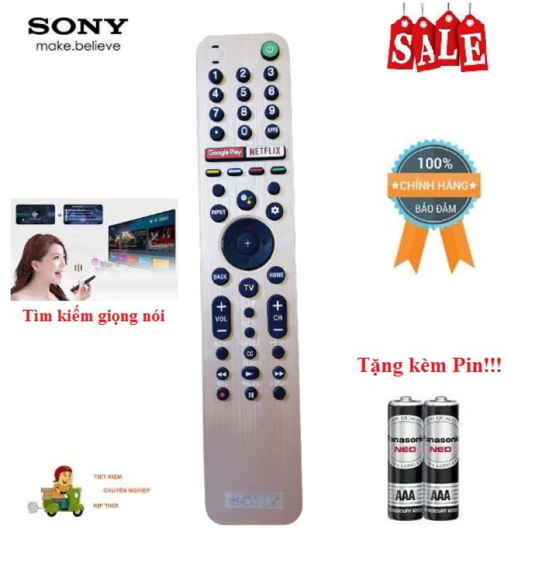 Bảng giá Remote Điều khiển tivi Sony giọng nói RMF-TX600U- Hàng mới logo Sony mạ bạc BH 6 tháng Tặng kèm Pin!!!