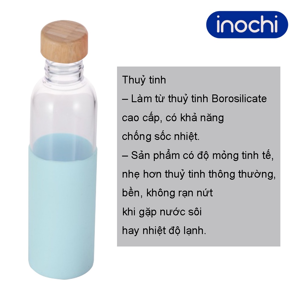 Bình nước thủy tinh Nikko Inochi bọc silicon