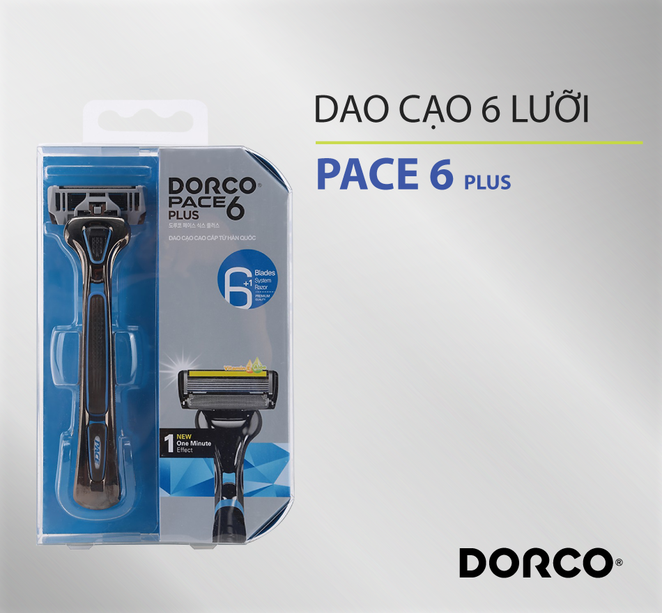 Dao cạo râu 6 lưỡi DORCO PACE 6 Plus (6 lưỡi + đầu cắt tóc mai)