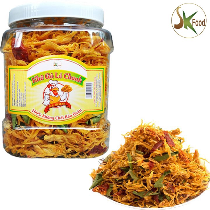 500G Khô gà lá chanh đặc biệt thơm ngon món ăn vặt siêu hấp dẫn