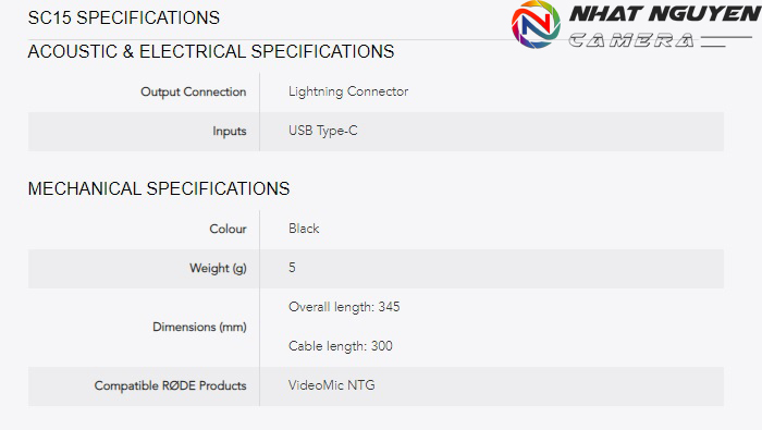 [HCM]Cáp Rode SC15 USB-C to Lightning (11.8" / 30cm)