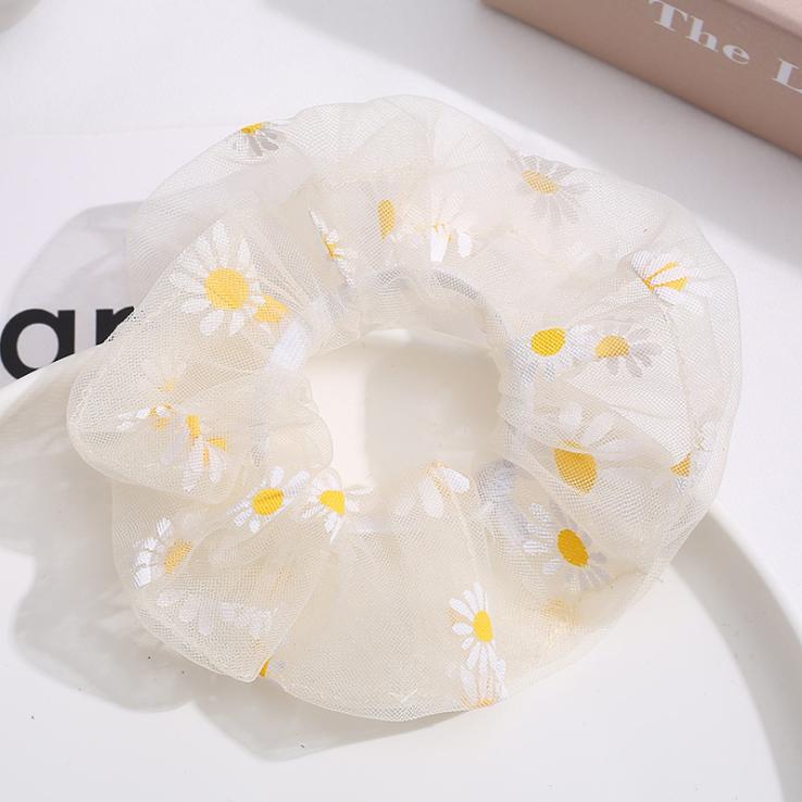 Buộc Tóc Hoa Cúc Vải Lưới Siêu Cute