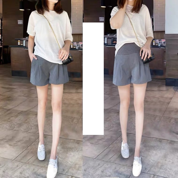 [Siêu Phẩm] Quần Sóc Bầu, quần đùi bầu xếp ly, chất vải công sở cao cấp