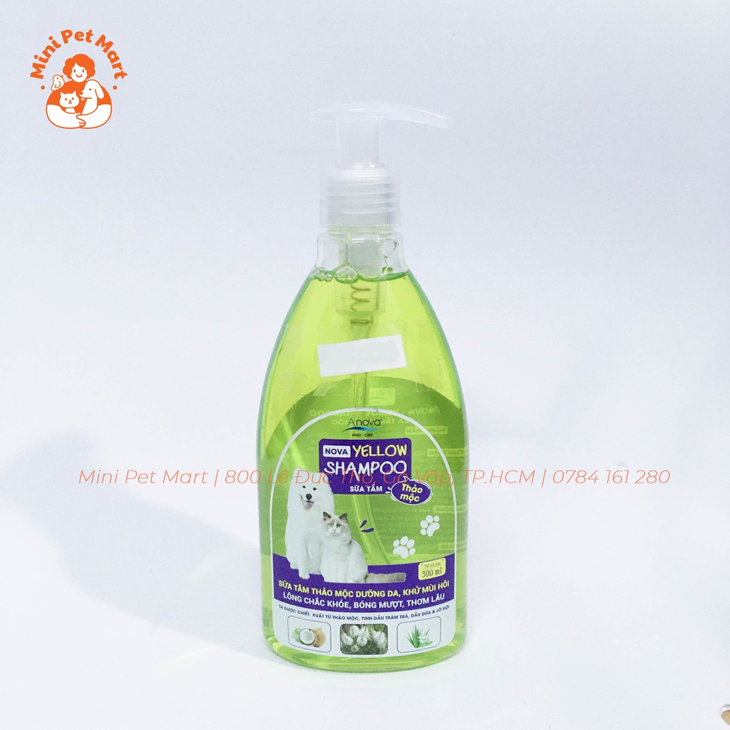 [HCM]Sữa tắm thảo mộc cho chó mèo NOVA YELLOW SHAMPOO - 300ml