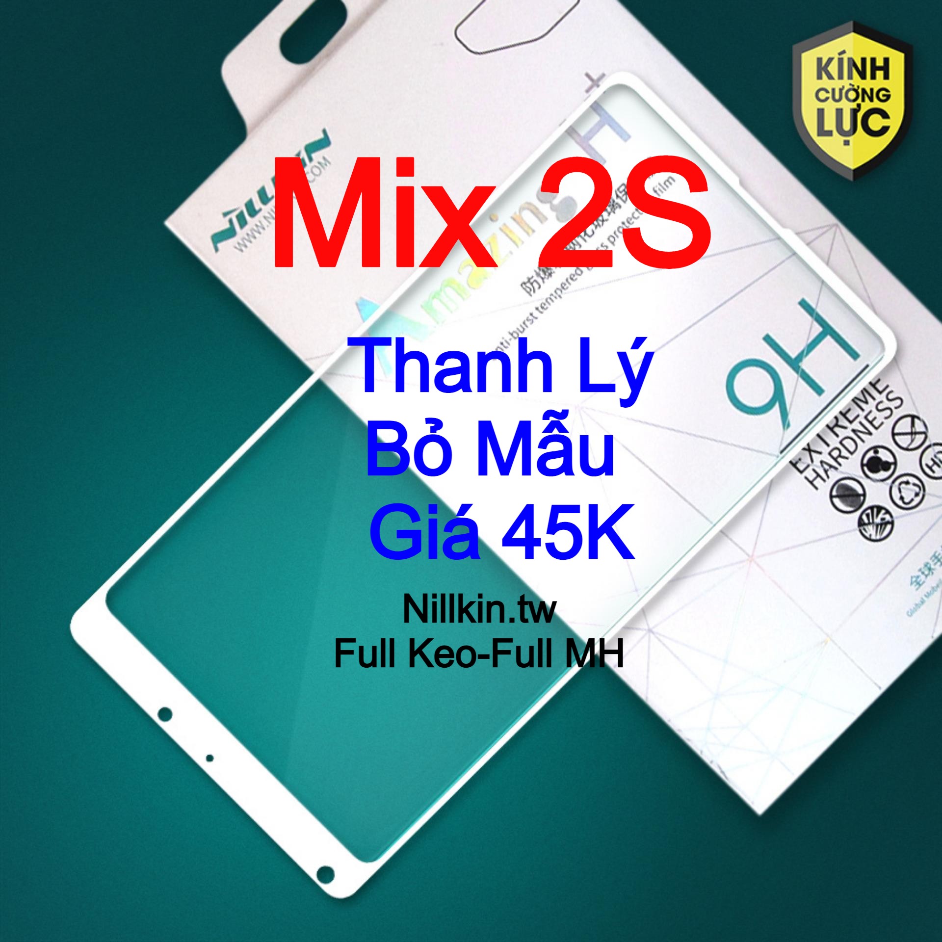 Kính cường lực Xiaomi Mi Mix 2S hiệu Nillkin.tw Full keo, Full MH