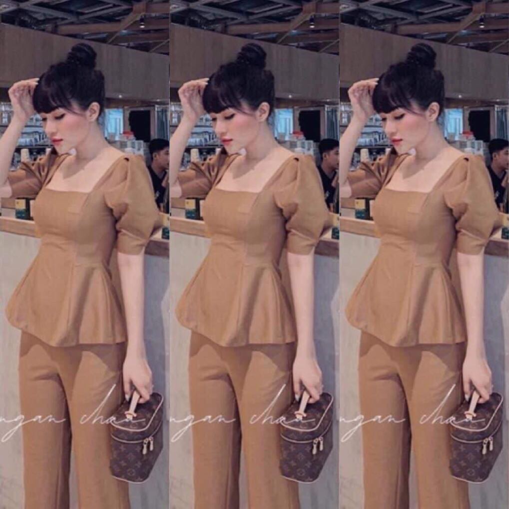 [HCM]SET BỘ THỜI TRANG CỔ VUÔNG TAY PHỒNG DỄ THƯƠNG