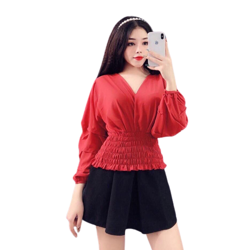 [HCM]Áo Kiểu  Nữ Nhún Eo Thời Trang Mới Pk Av52