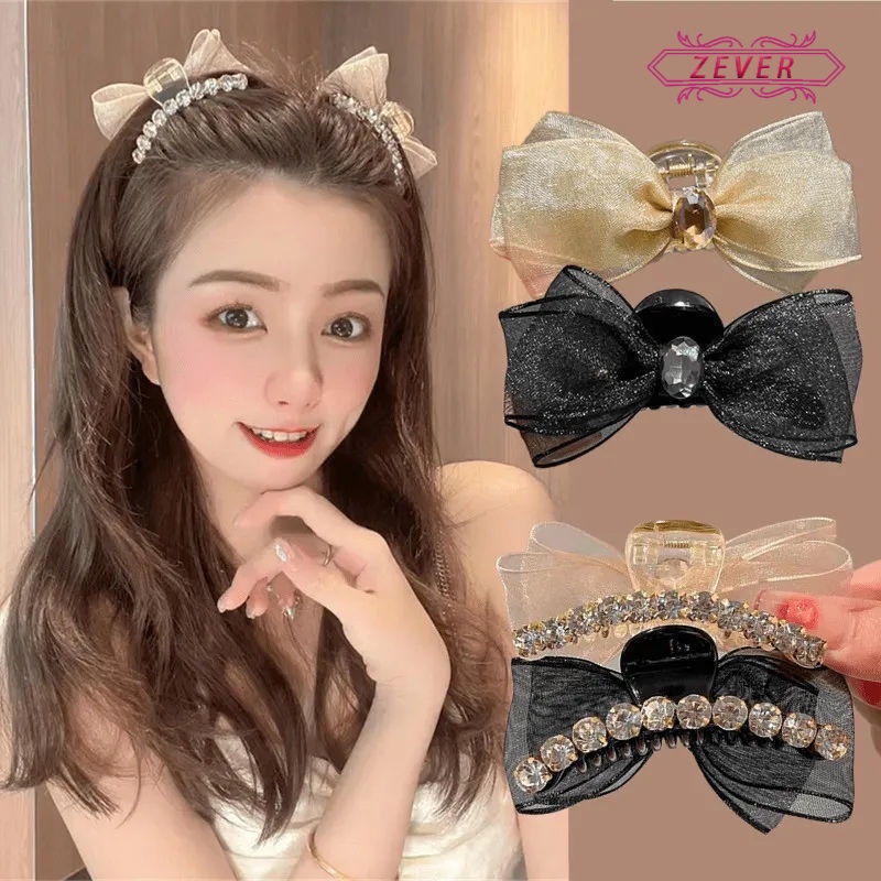 Kẹp Tóc Nơ Bướm Đính Đá Thời Trang Hàn Quốc Cao Cấp