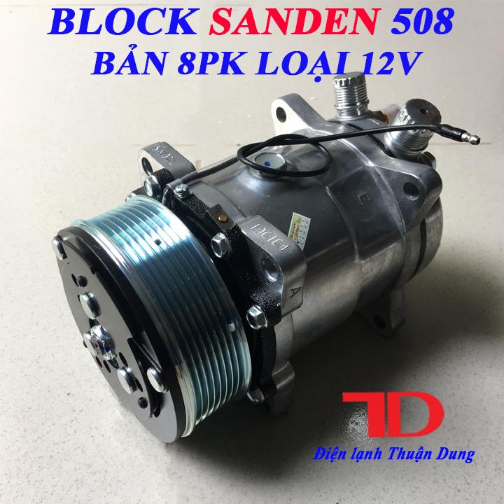 Block Máy Lạnh Ô Tô 508 bản 8PK loại 12V dây đồng, Block lạnh chế xe hơi 508 bản 8PK loại 12V dây đồng - Điện lạnh Thuận Dung
