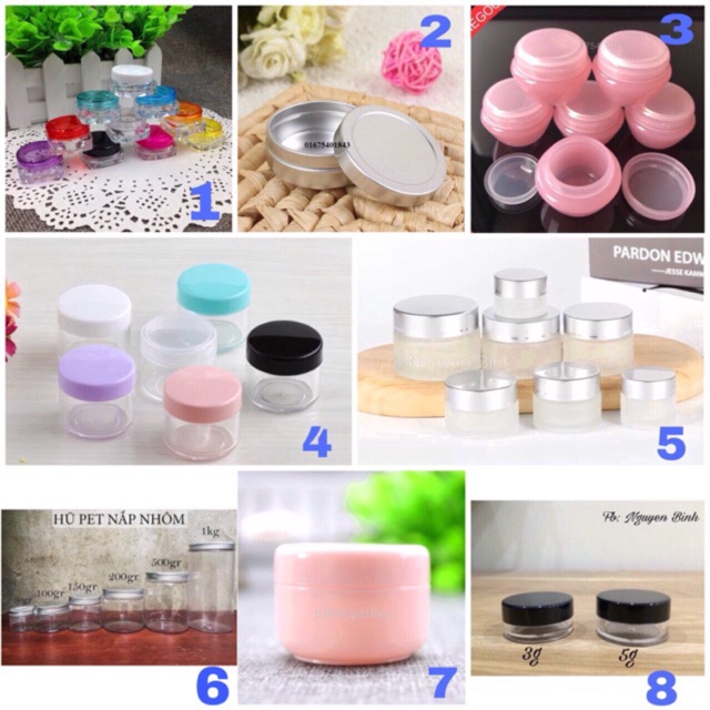 Combo 3 chiếc Lọ Đựng Mỹ Phẩm (Dung Tích 2G - 100G)