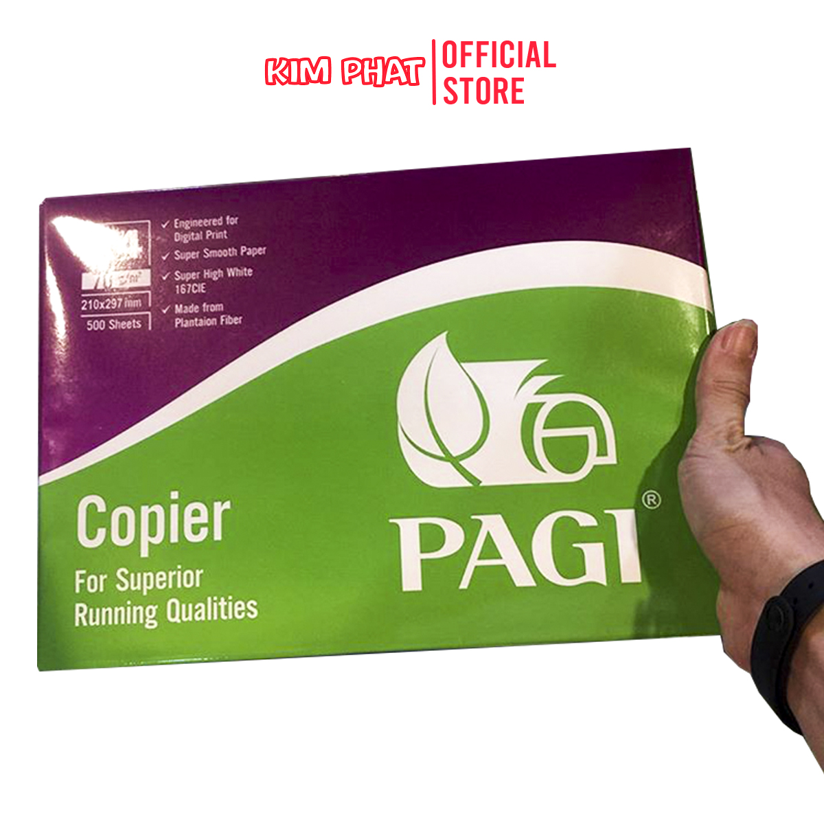 Giấy in photo A4 định lượng 70 màu xanh tím PAGI (500 tờ)