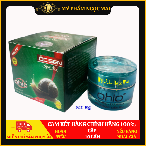 Kem Mụn - Trắng Da - Xóa Thâm - Liền Sẹo - Se Khít Lỗ Chân Lông OHIO Ốc Sên New Day (18g)