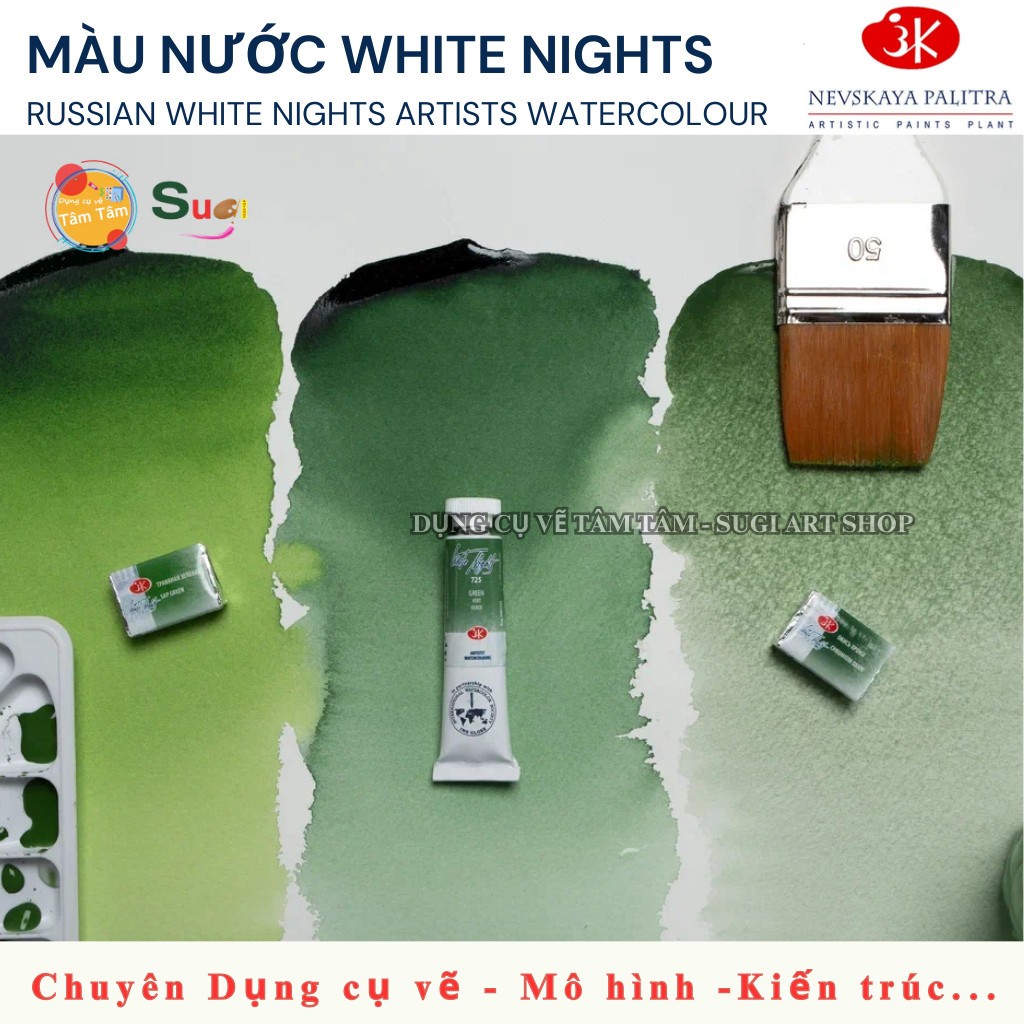 Màu nước White nights (12 màu - 24 màu -36 màu - Hộp nhựa ) - Watercolor WhiteNights