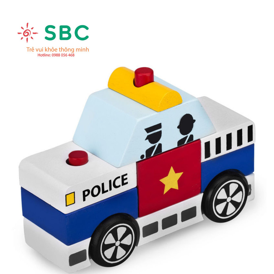[HCM]Đồ chơi gỗ Winwintoys - Lắp ráp xe cảnh sát