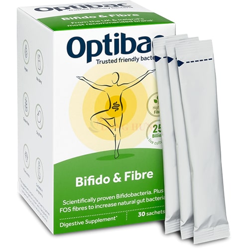 Men vi sinh OptiBac Probiotics Bifido & Fibre bổ sung chất xơ hỗ trợ tiêu hóa - Hàng chính hãng - Kích thích ăn ngon miệng và hấp thu dinh dưỡng tốt hơn, hỗ trợ sức khỏe tổng thể