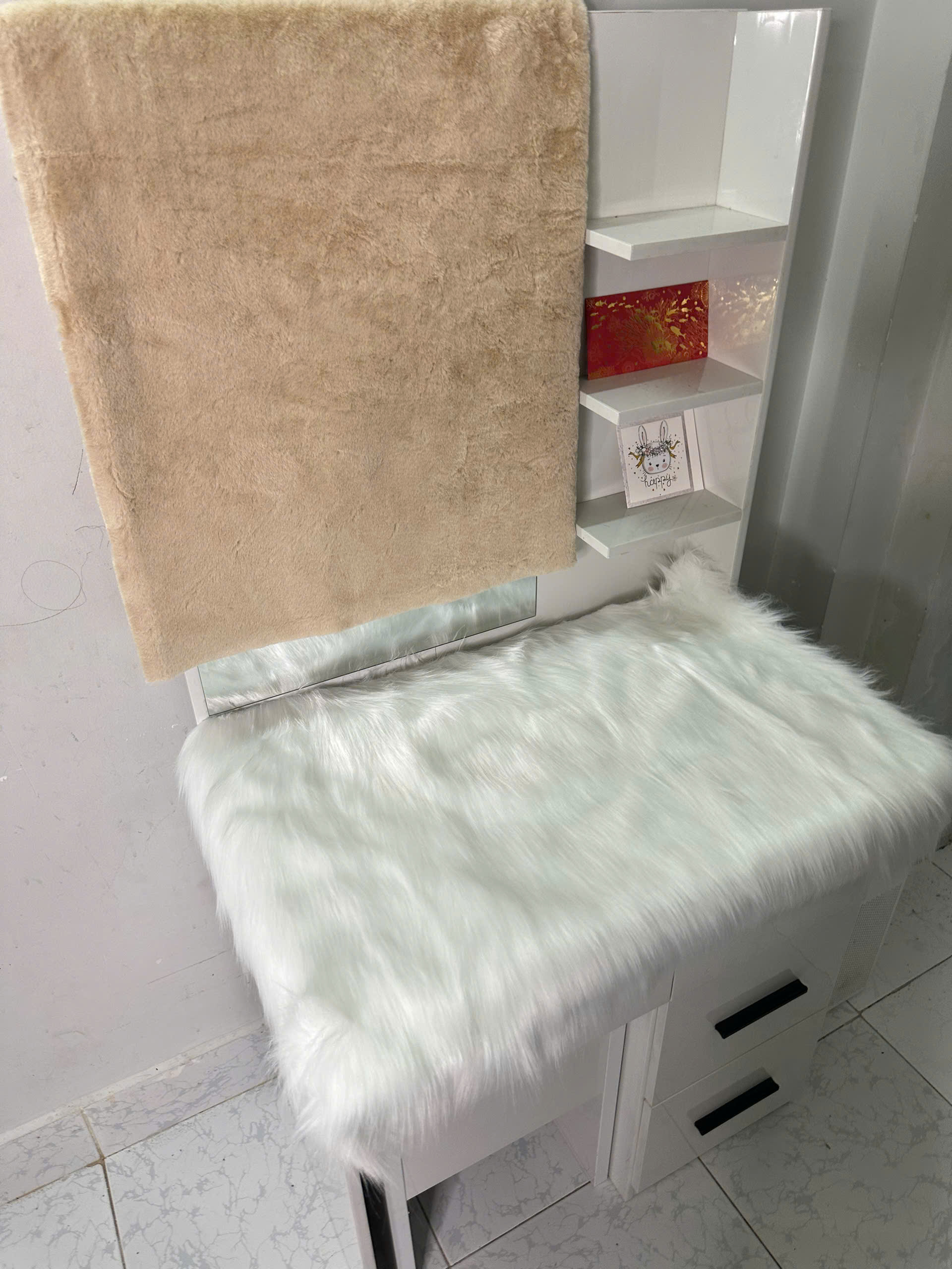 [HCM]Vải lông trắng chụp ảnh , lót sàn