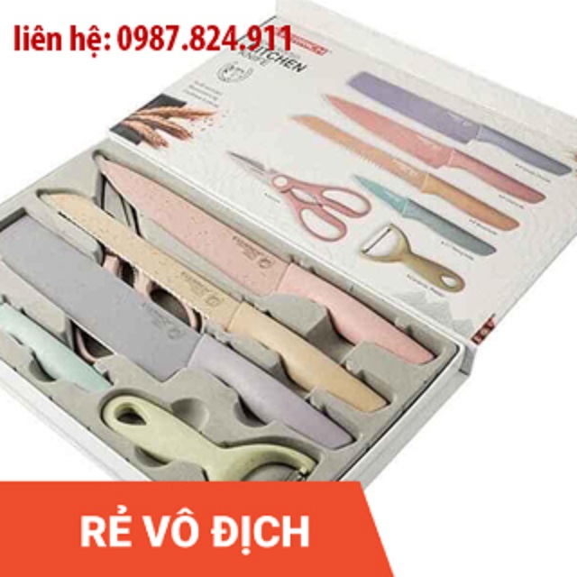 Bộ dao kéo 6 món kháng khuẩn EVERRICH (Thép không gỉ)