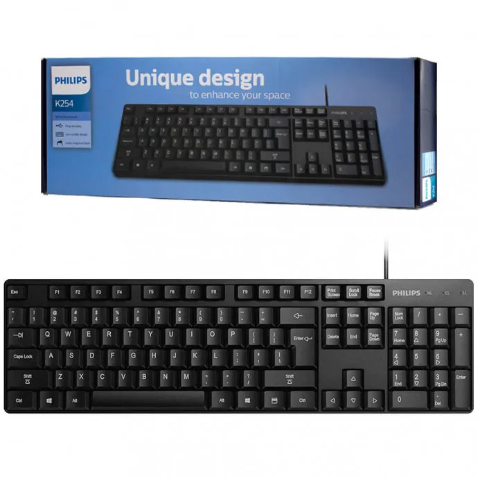 Bàn phím vi tính văn phòng, keyboard có dây Philip K234, cổng usb