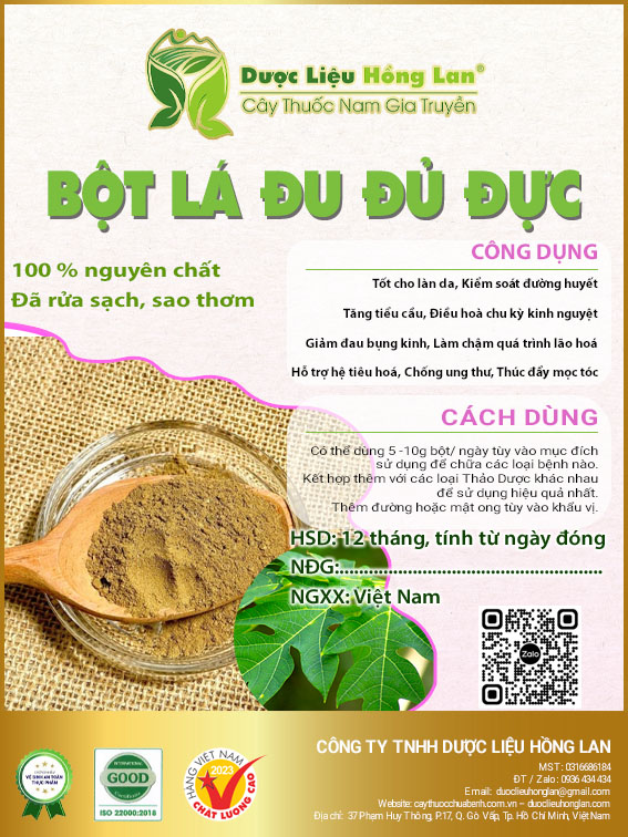 ✅ 500g bột lá đu đủ đực siêu mịn pha uống nguyên chất