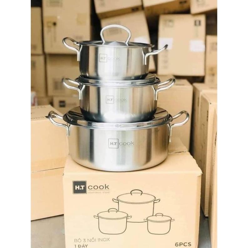 Bộ 3 Nồi Inox Nắp Inox HT Cook