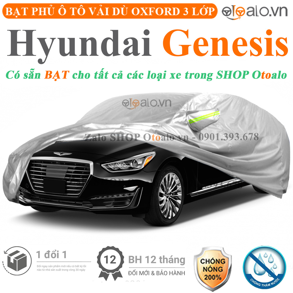 Bạt phủ xe ô tô hyundai genesis chống nắng mưa 3 lớp cao cấp - otoalo